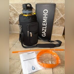 Insulated Water Bottle Bag Neoprene Carrier Sleeve for 64 oz Bag, Orange